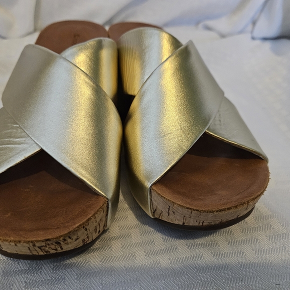 Chocolate Blu Gild Cork Wedges 6 - Picture 8 of 8